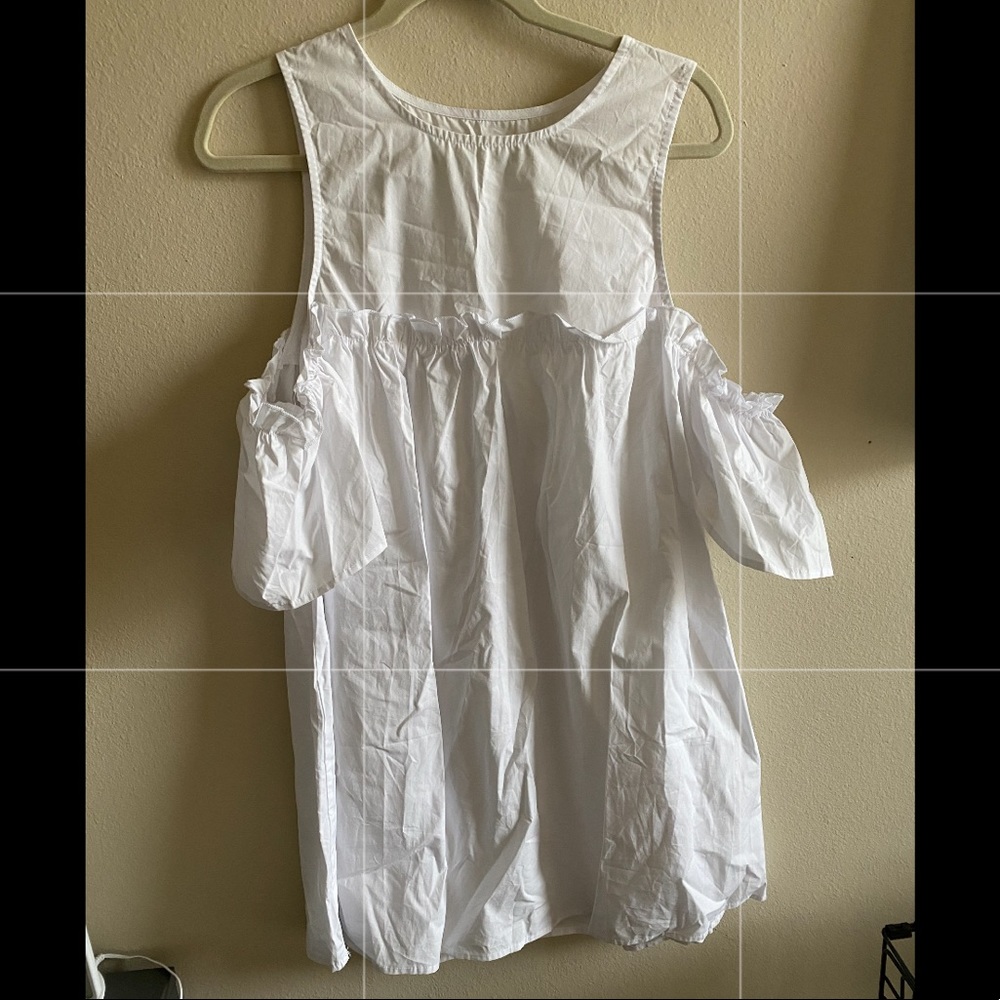 White Cold Shoulder Mini Dress